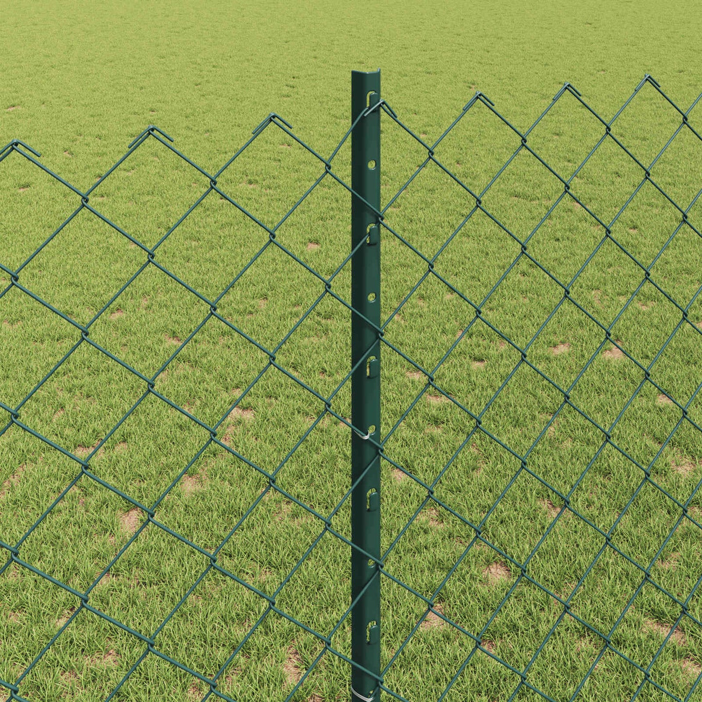 Chainlink Fence with Post 10 x 1.4 m PVC-Coated Steel Green