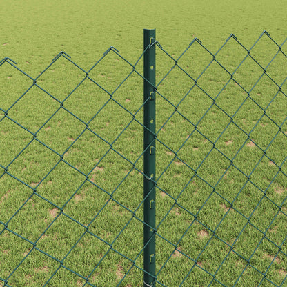 Chainlink Fence with Post 10 x 1.4 m PVC-Coated Steel Green