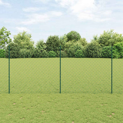 Chainlink Fence with Post 10 x 1.4 m PVC-Coated Steel Green
