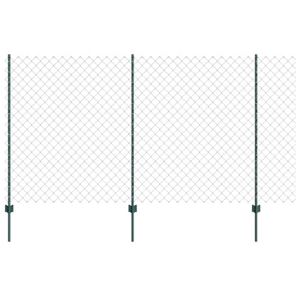 Chainlink Fence with Post 10 x 1.4 m PVC-Coated Steel Green