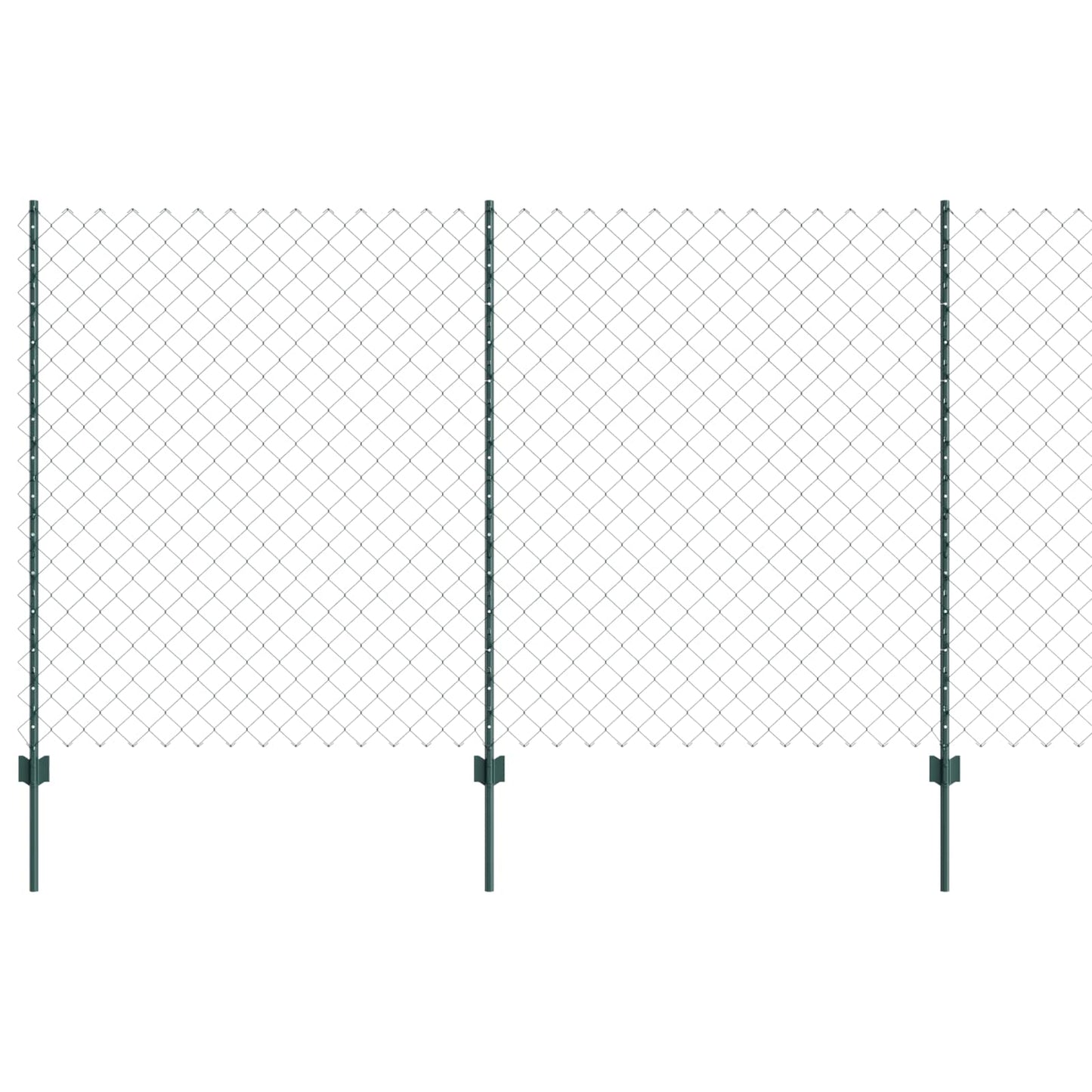Chainlink Fence with Post 10 x 1.4 m PVC-Coated Steel Green