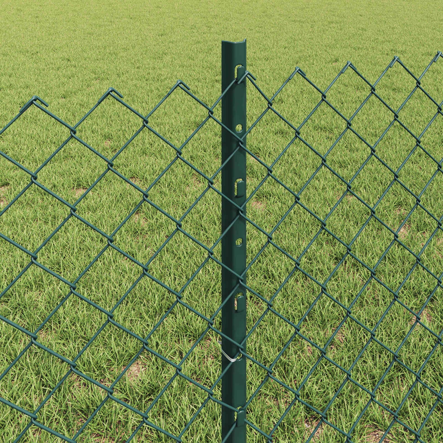 Chainlink Fence with Post 25 x 0.6 m PVC-Coated Steel Green