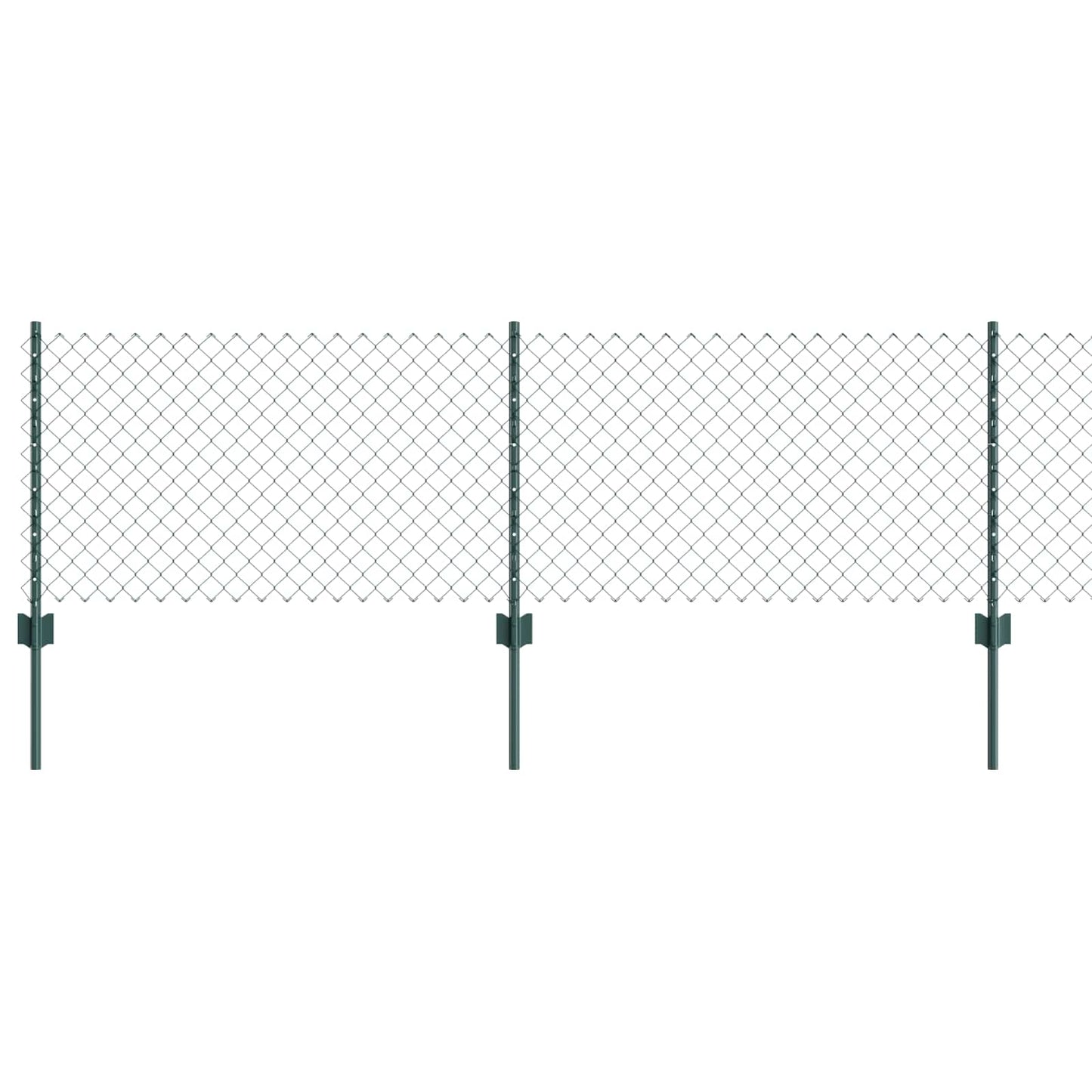 Chainlink Fence with Post 25 x 0.6 m PVC-Coated Steel Green