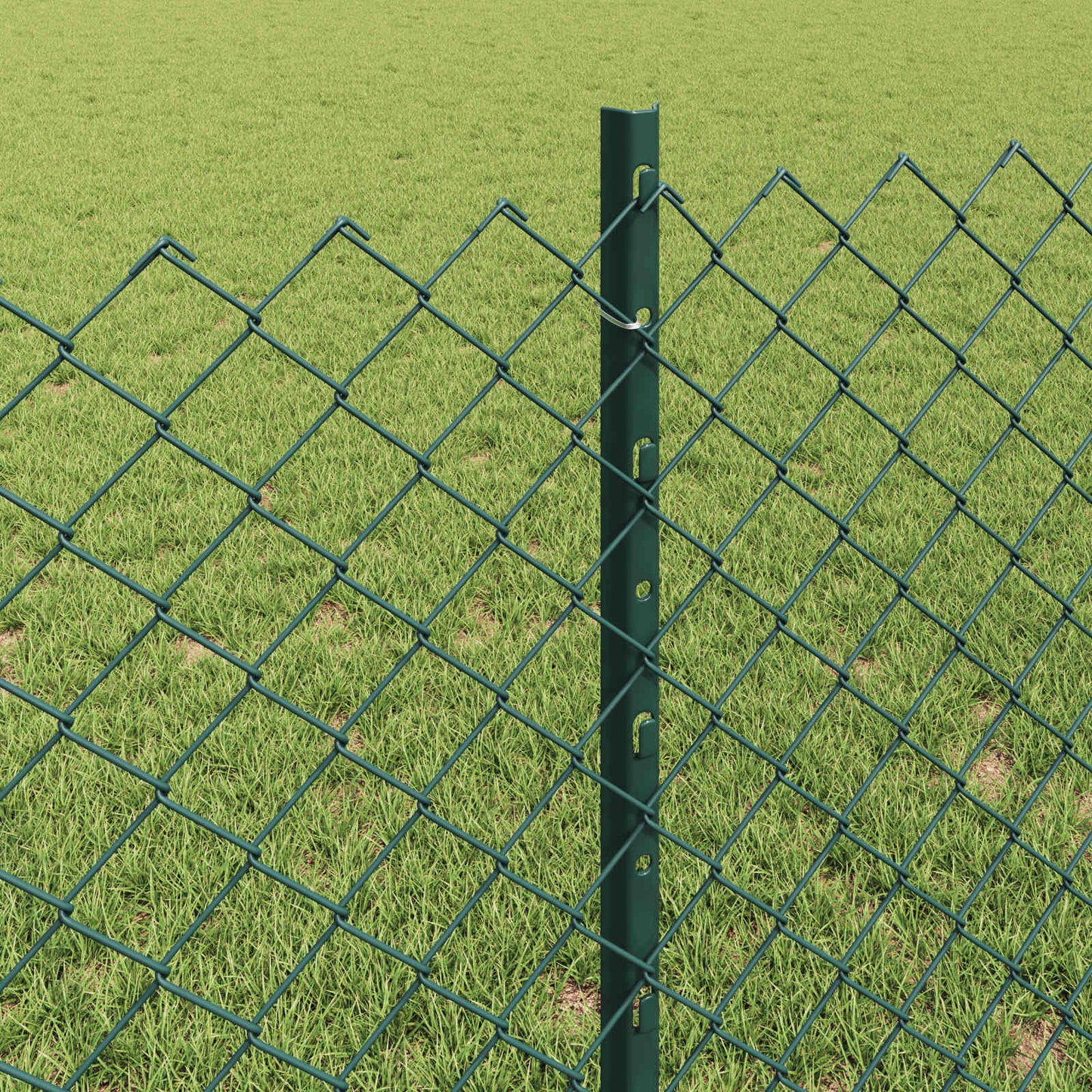Chainlink Fence with Post 25 x 0.8 m PVC-Coated Steel Green