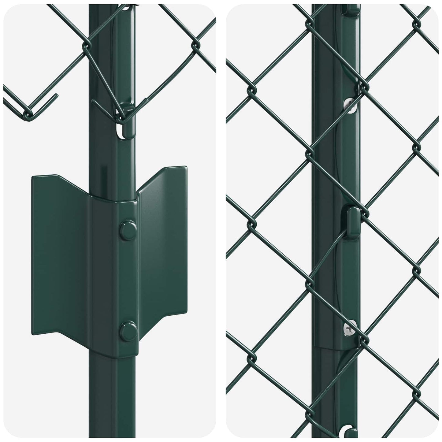 Chainlink Fence with Post 25 x 1 m PVC-Coated Steel Green Mesh