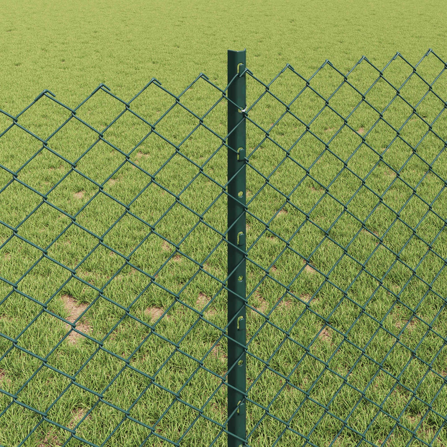 Chainlink Fence with Post 25 x 1 m PVC-Coated Steel Green Mesh