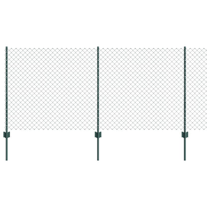 Chainlink Fence with Post 25 x 1 m PVC-Coated Steel Green Mesh