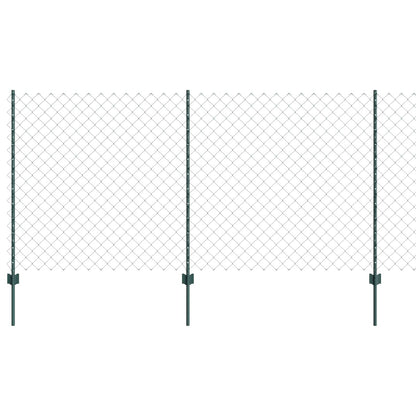 Chainlink Fence with Post 25 x 1.2 m PVC-Coated Steel Green