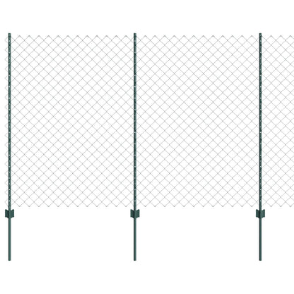 Chainlink Fence with Post 25 x 1.6 m PVC-Coated Steel Green