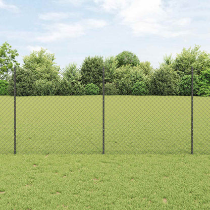 Chainlink Fence with Post 10 x 1.2 m PVC-Coated Steel Grey Mesh