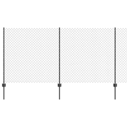Chainlink Fence with Post 10 x 1.2 m PVC-Coated Steel Grey Mesh