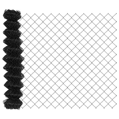 Chainlink Fence with Post 10 x 1.2 m PVC-Coated Steel Grey Mesh