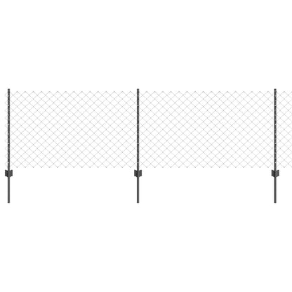 Chainlink Fence with Post 10 x 0.8 m PVC-Coated Steel Grey Mesh