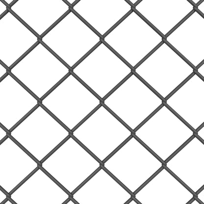 Chainlink Fence with Post 10 x 1 m PVC-Coated Steel Grey Mesh