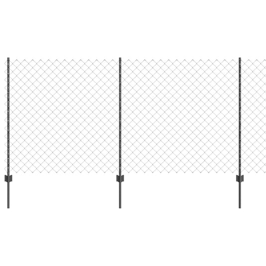 Chainlink Fence with Post 10 x 1.2 m PVC-Coated Steel Grey Mesh