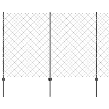 Chainlink Fence with Post 10 x 1.5 m PVC-Coated Steel Grey Mesh