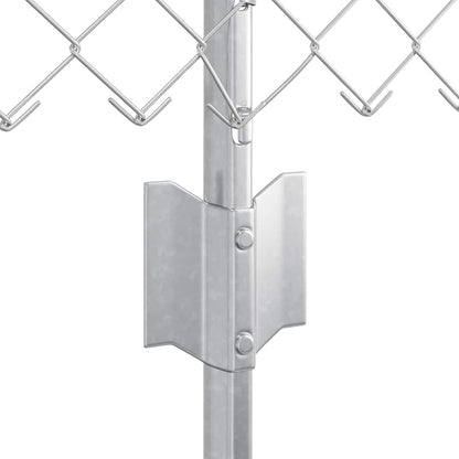Chainlink Fence with Post 10 x 0.6 m Galvanised Steel Silver