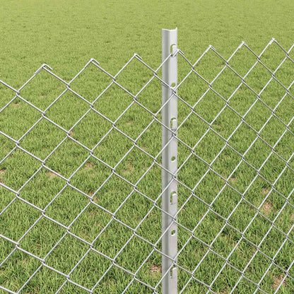 Chainlink Fence with Post 10 x 0.8 m Galvanised Steel Silver
