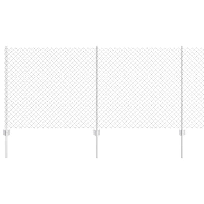 Chainlink Fence with Post 10 x 1 m Galvanised Steel Silver Mesh