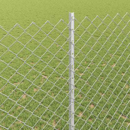 Chainlink Fence with Post 10 x 1.4 m Galvanised Steel Silver