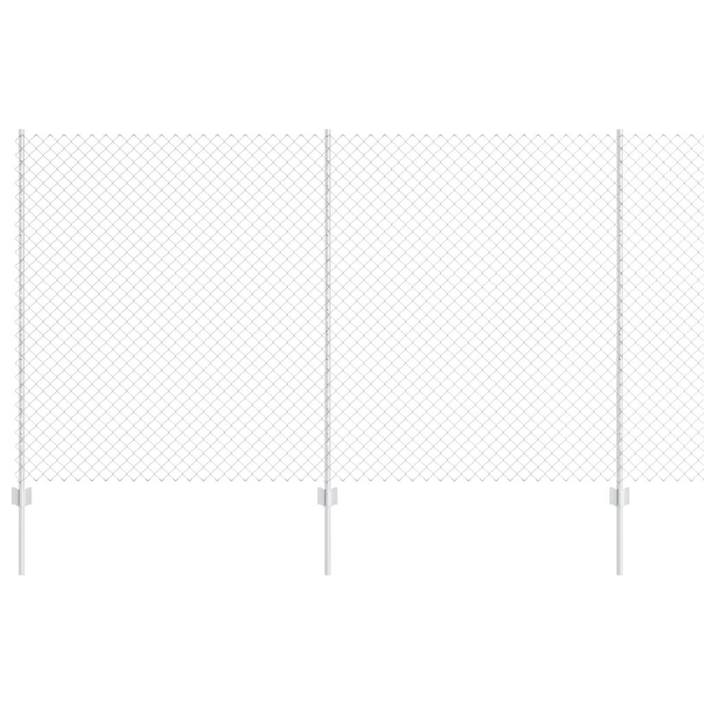 Chainlink Fence with Post 10 x 1.4 m Galvanised Steel Silver