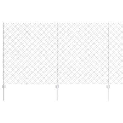 Chainlink Fence with Post 10 x 1.4 m Galvanised Steel Silver