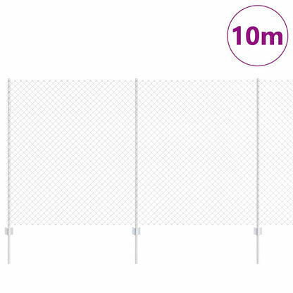 Chainlink Fence with Post 10 x 1.4 m Galvanised Steel Silver