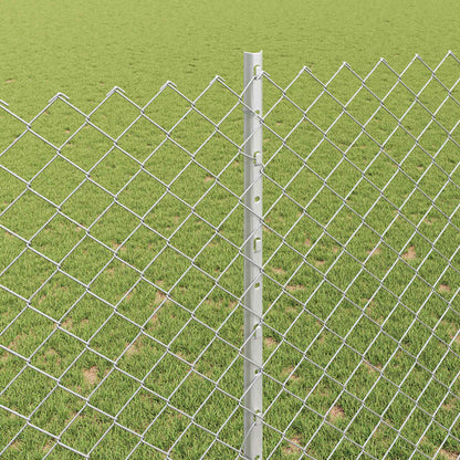 Chainlink Fence with Post 10 x 1.5 m Galvanised Steel Silver