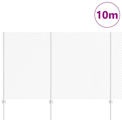 Chainlink Fence with Post 10 x 1.5 m Galvanised Steel Silver