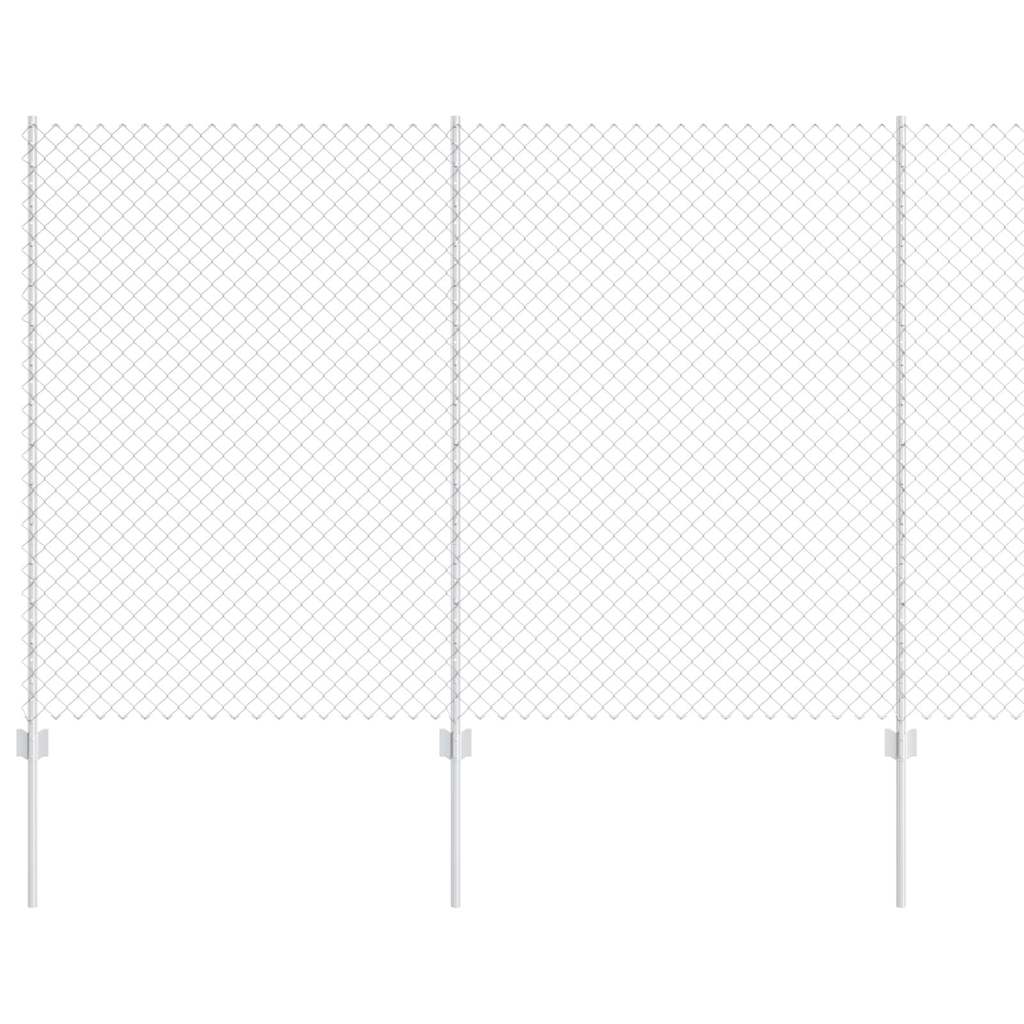 Chainlink Fence with Post 10 x 1.6 m Galvanised Steel Silver