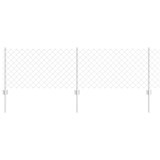 Chainlink Fence with Post 10 x 0.6 m Galvanised Steel Silver