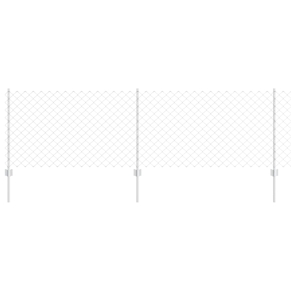 Chainlink Fence with Post 10 x 0.8 m Galvanised Steel Silver