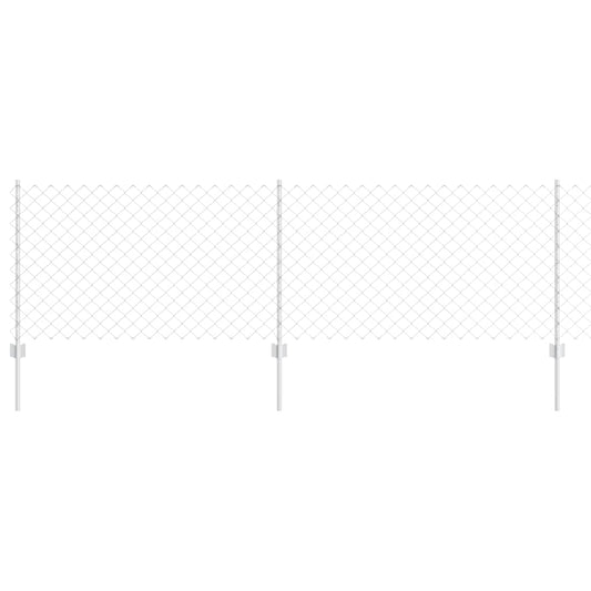 Chainlink Fence with Post 10 x 0.8 m Galvanised Steel Silver