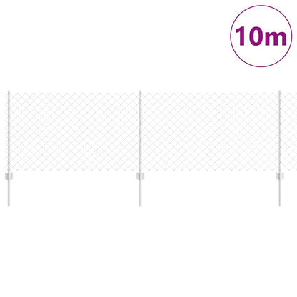 Chainlink Fence with Post 10 x 0.8 m Galvanised Steel Silver