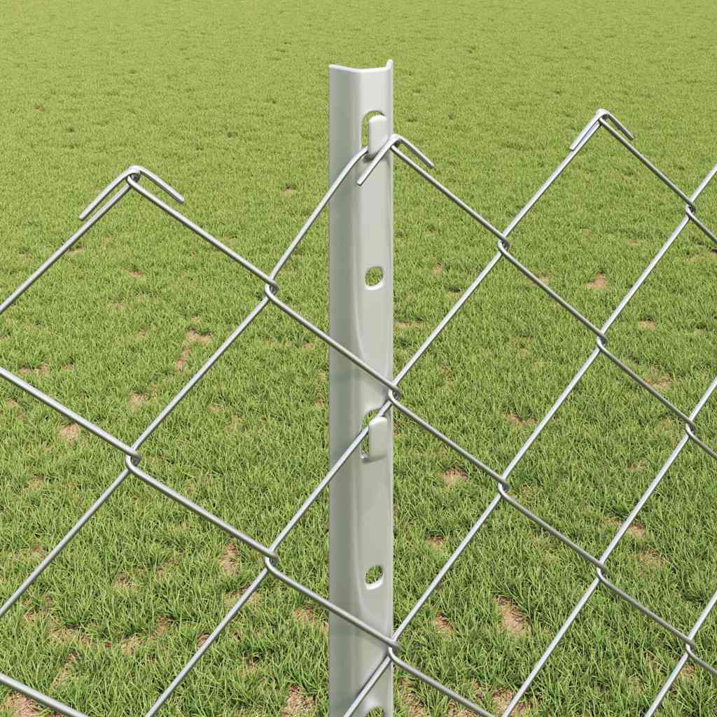 Chainlink Fence with Post 10 x 1.2 m Galvanised Steel Silver