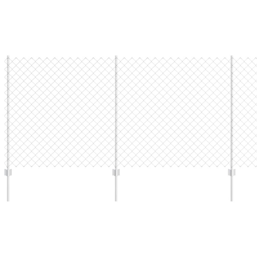 Chainlink Fence with Post 10 x 1.2 m Galvanised Steel Silver