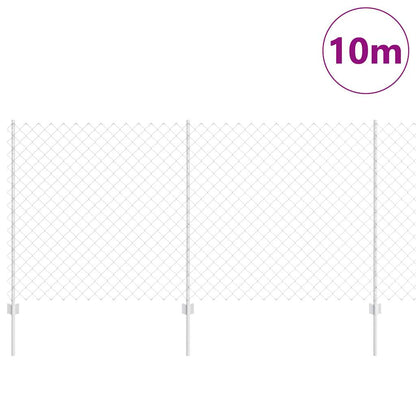 Chainlink Fence with Post 10 x 1.2 m Galvanised Steel Silver