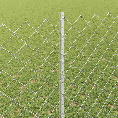 Chainlink Fence with Post 10 x 1.4 m Galvanised Steel Silver