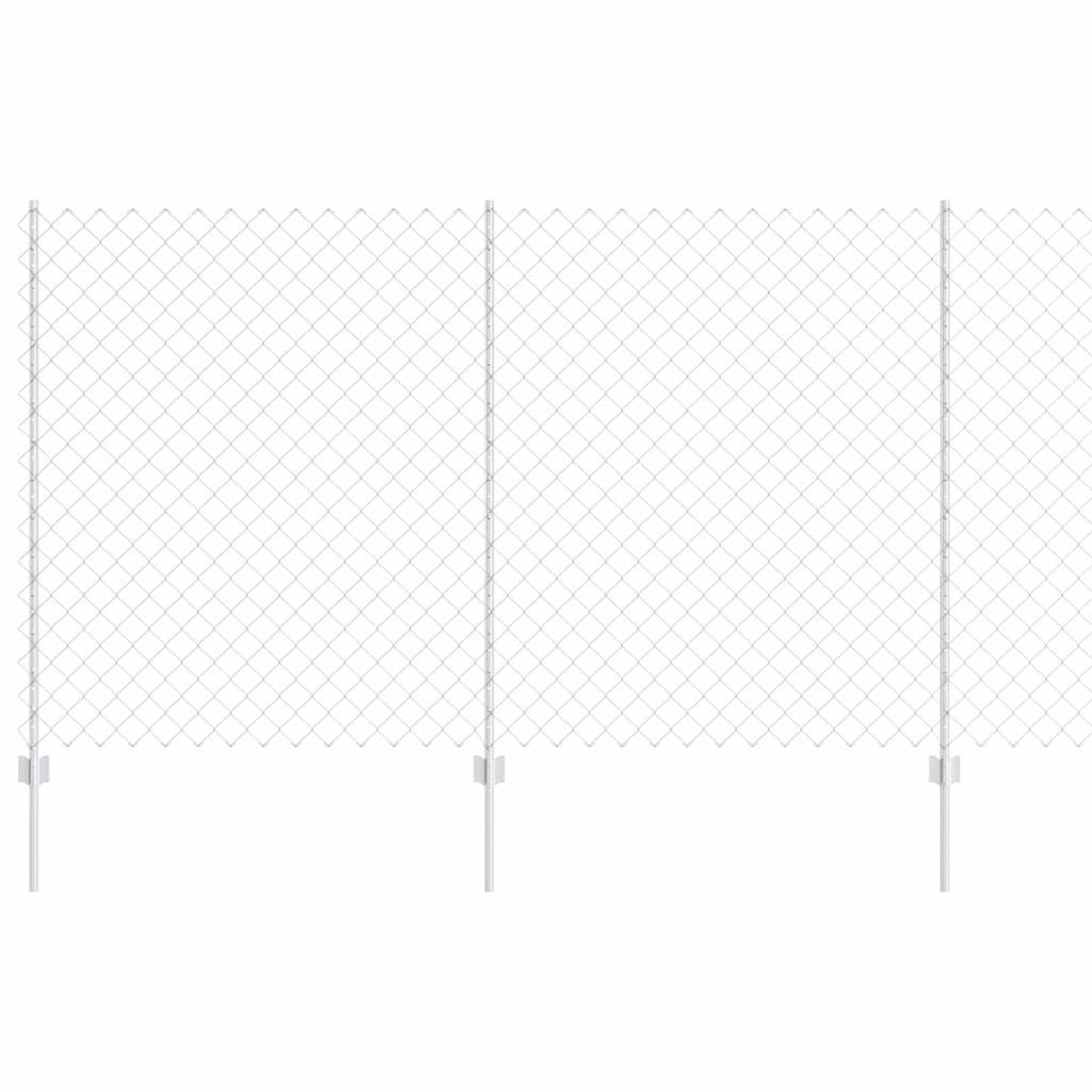 Chainlink Fence with Post 10 x 1.4 m Galvanised Steel Silver