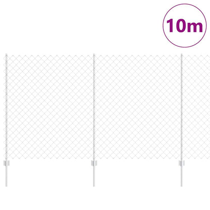 Chainlink Fence with Post 10 x 1.4 m Galvanised Steel Silver