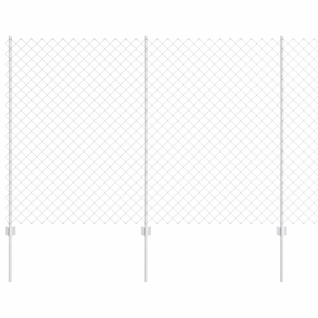 Chainlink Fence with Post 10 x 1.5 m Galvanised Steel Silver