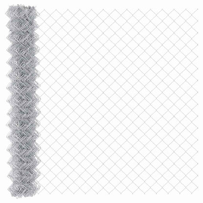 Chainlink Fence with Post 10 x 1.5 m Galvanised Steel Silver