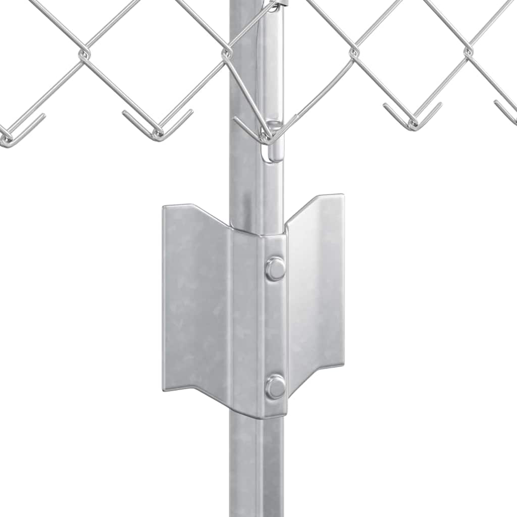 Chainlink Fence with Post 25 x 0.4 m Galvanised Steel Silver