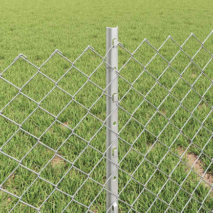 Chainlink Fence with Post 25 x 0.4 m Galvanised Steel Silver