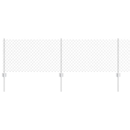 Chainlink Fence with Post 25 x 0.6 m Galvanised Steel Silver