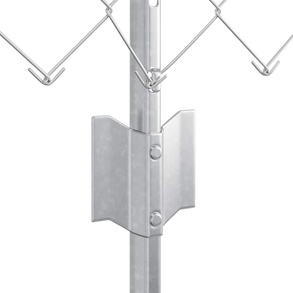 Chainlink Fence with Post 25 x 0.4 m Galvanised Steel Silver