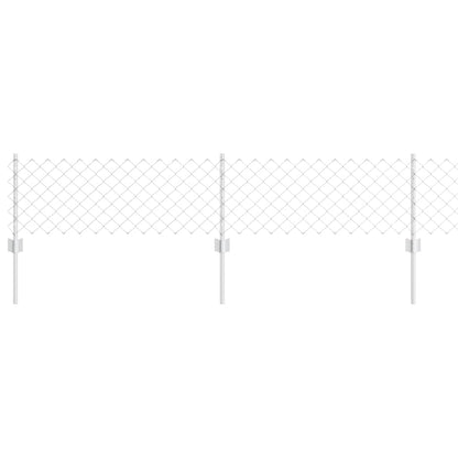 Chainlink Fence with Post 25 x 0.4 m Galvanised Steel Silver