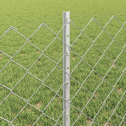 Chainlink Fence with Post 25 x 0.6 m Galvanised Steel Silver