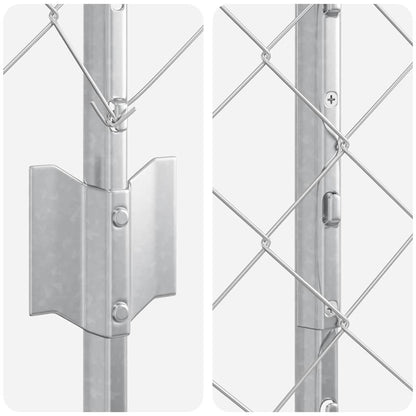 Chainlink Fence with Post 25 x 1 m Galvanised Steel Silver Mesh