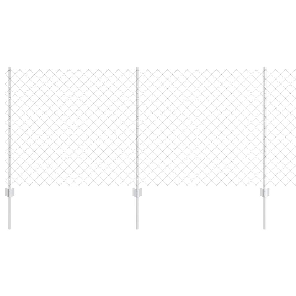 Chainlink Fence with Post 25 x 1 m Galvanised Steel Silver Mesh